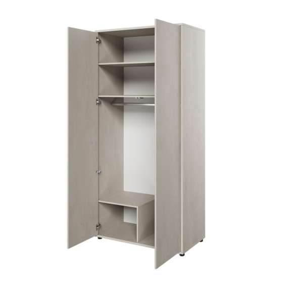 Garderobe Teen Flex 101x218 cm - Grå - 2 dører