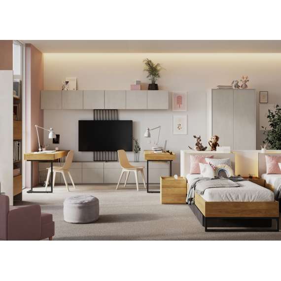 Skjenk Teen Flex 180x52 cm - Grå - 3 dører