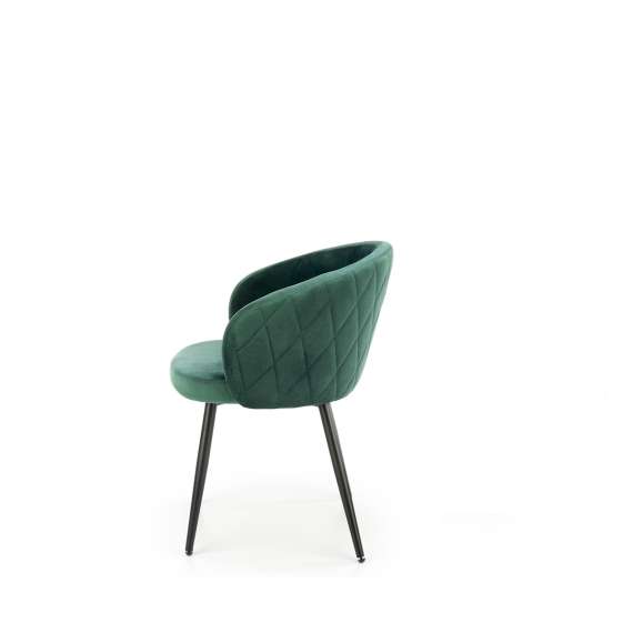Stol SALVA - flaskegrønn velvet- svart bein