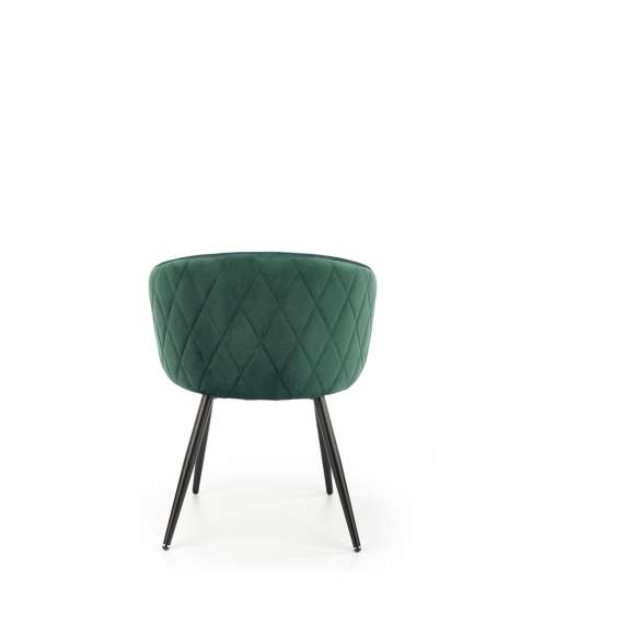 Stol SALVA - flaskegrønn velvet- svart bein