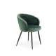 Stol SALVA - flaskegrønn velvet- svart bein