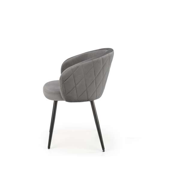 Stol SALVA - grå velvet- svart bein