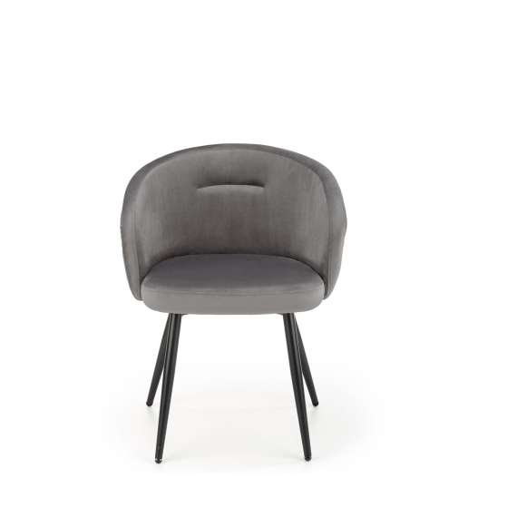 Stol SALVA - grå velvet- svart bein