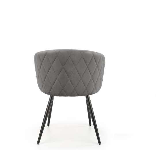 Stol SALVA - grå velvet- svart bein