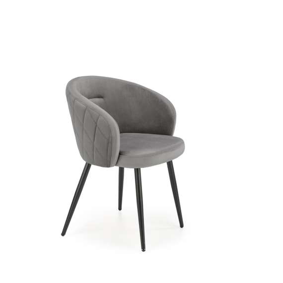Stol SALVA - grå velvet- svart bein