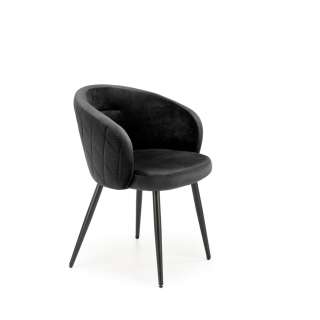 Stol SALVA - svart velvet- svart bein