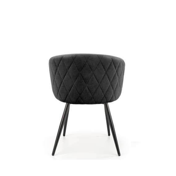 Stol SALVA - svart velvet- svart bein