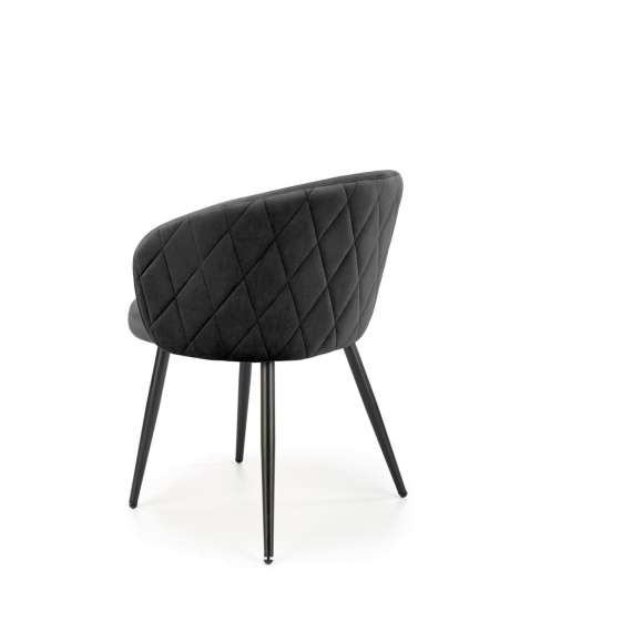 Stol SALVA - svart velvet- svart bein