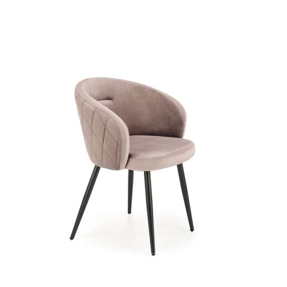 Stol SALVA - beige velvet- svart bein