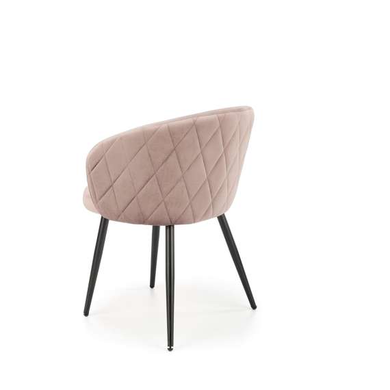 Stol SALVA - beige velvet- svart bein