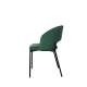 Stol SALVADOR - flaskegrønn velvet- svart bein