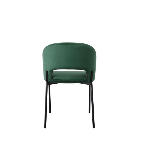 Stol SALVADOR - flaskegrønn velvet- svart bein