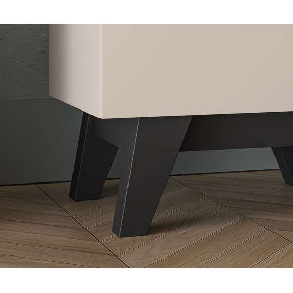 Nattbord FRESH 50x53 - cashmere + svart matt - med skuff