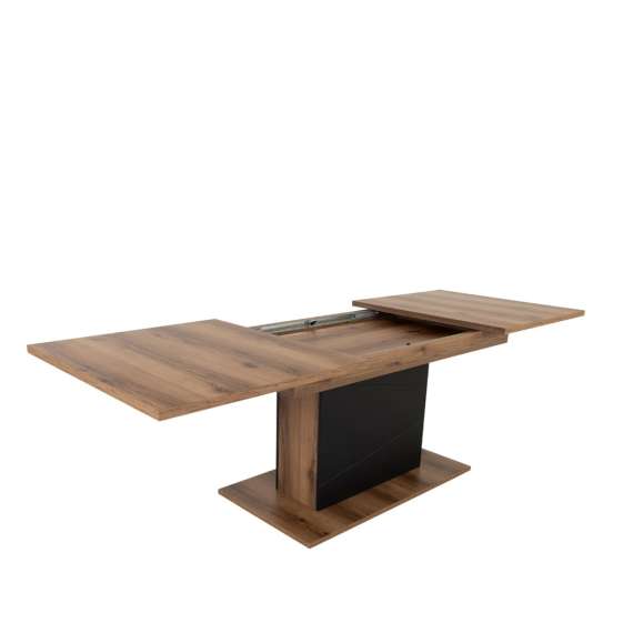 Spisebord Forn 160-210 cm - Eik - Svart matt