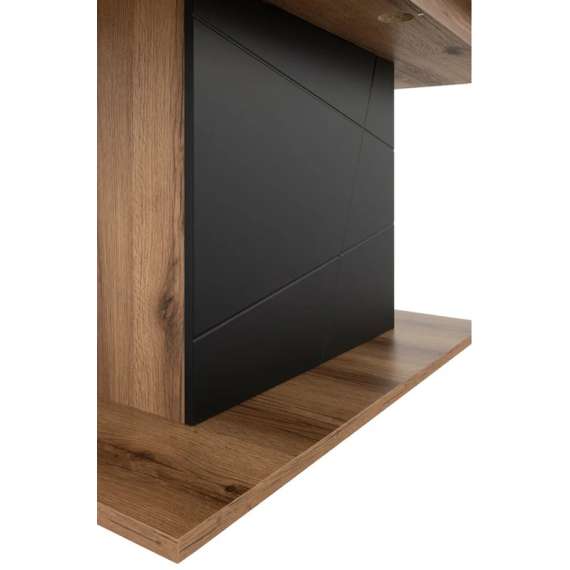 Spisebord Forn 160-210 cm - Eik - Svart matt