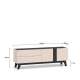 Tv-benk FRESH 160x55 - cashmere + svart matt - 2 dører - 2 skuffer