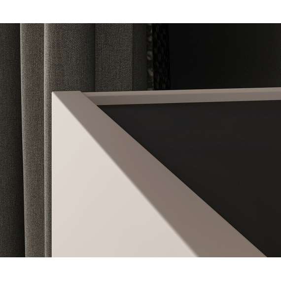 Skjenk FRESH 120x85 - cashmere + svart matt - 1 dør - 3 skuffer