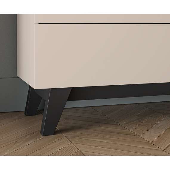 Skjenk FRESH 120x85 - cashmere + svart matt - 1 dør - 3 skuffer