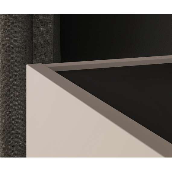 Skjenk FRESH 160x85 - cashmere + svart matt - 2 dører - 3 skuffer