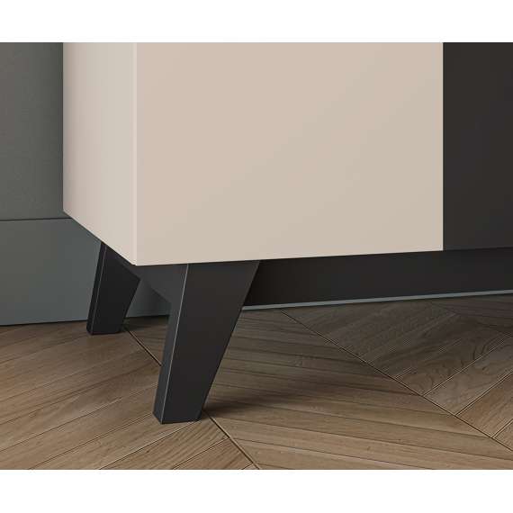 Garderobeskap FRESH 90x200 - cashmere + svart matt - 2 dører