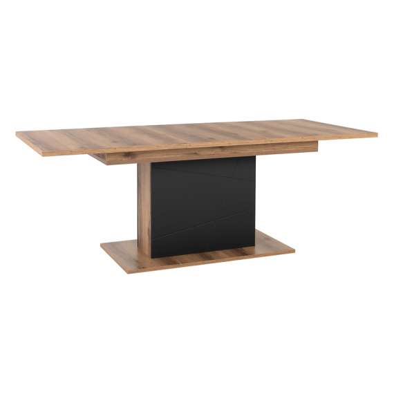 Spisebord Forn 160-210 cm - Eik - Svart matt