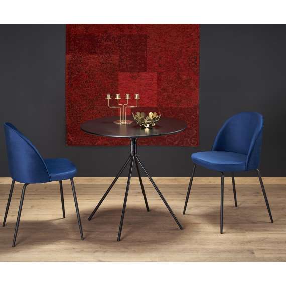 Spisebord Fondi - Ø80 cm - svart - metall ben