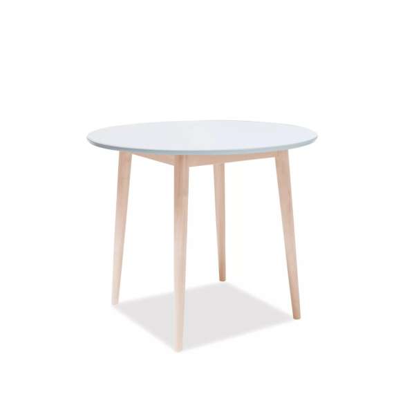 Spisebord Larsen 90 cm - hvit - hvitvasket eik