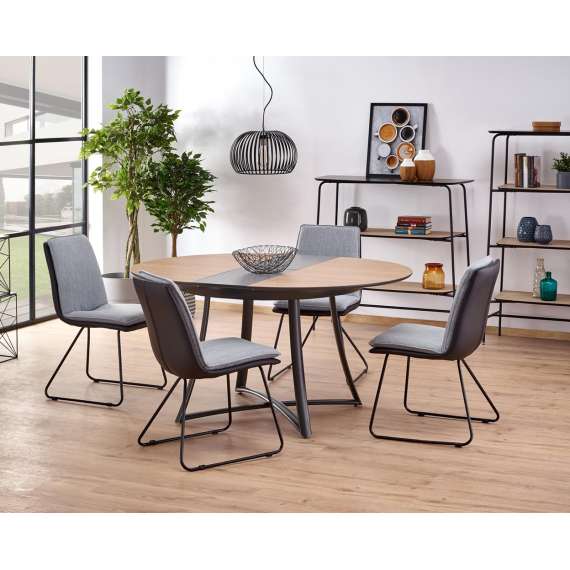 Spisebord Moretti 118-148 cm - eik - antrasittgrå