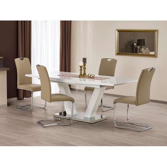 Spisebord Vision 160-200 cm - hvit høyglans