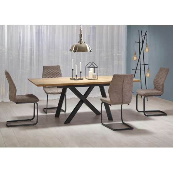 Spisebord Capital 180-240 cm - eik gold - sorte ben