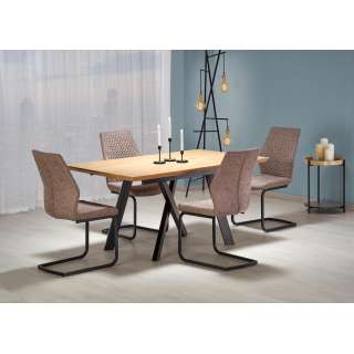 Spisebord Capital 180-240 cm - eik gold - sorte ben