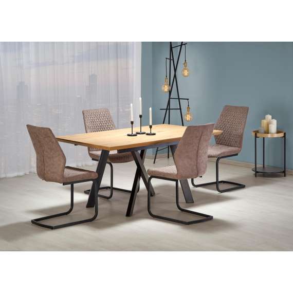 Spisebord Capital 180-240 cm - eik gold - sorte ben