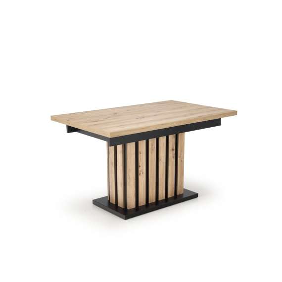 Spisebord Lamello 160-210 cm - eik artisan - svart matt