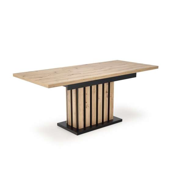 Spisebord Lamello 160-210 cm - eik artisan - svart matt