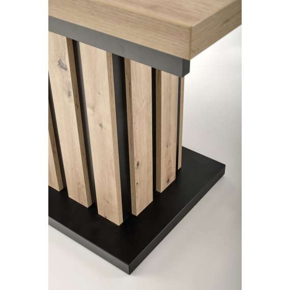 Spisebord Lamello 160-210 cm - eik artisan - svart matt