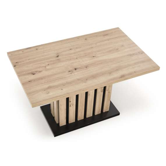 Spisebord Lamello 160-210 cm - eik artisan - svart matt