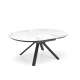 Spisebord Vertigo - Ø130 cm - hvit marmor - sorte ben