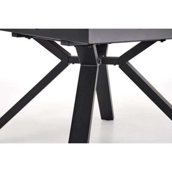 Spisebord Vertigo - Ø130 cm - hvit marmor - sorte ben