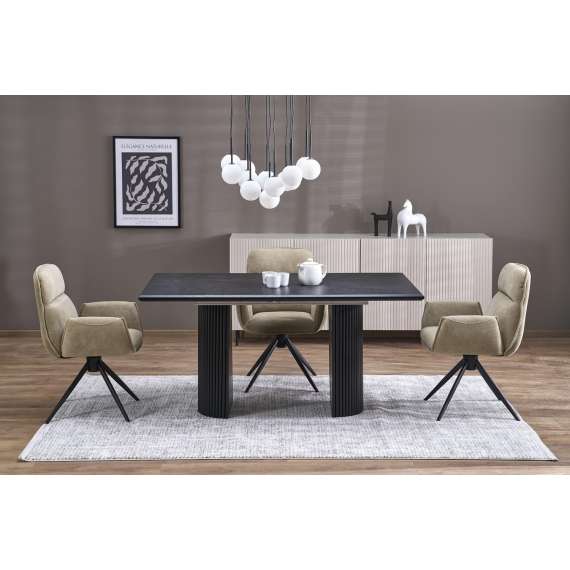 Spisebord Bolero 160-250 cm - svart  - eikefinér