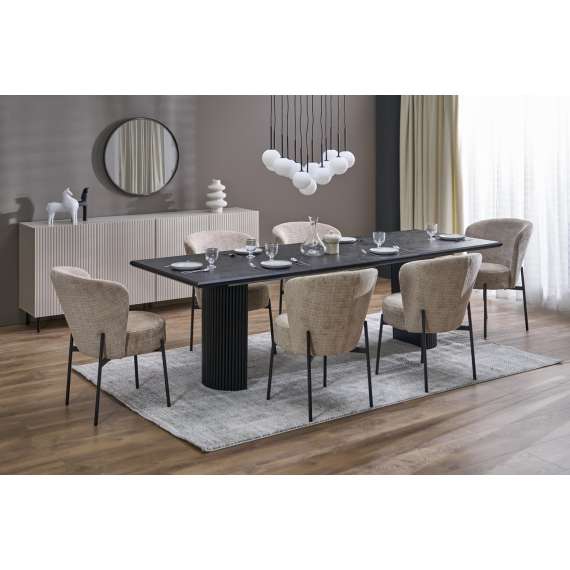 Spisebord Bolero 160-250 cm - svart  - eikefinér