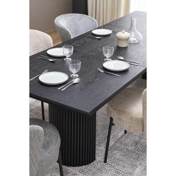 Spisebord Bolero 160-250 cm - svart  - eikefinér