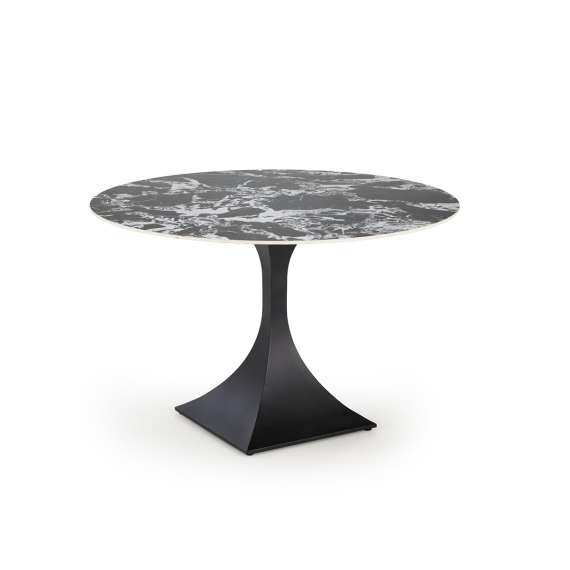 Spisebord Manuel Ø120 cm - sort marmor - sort ben
