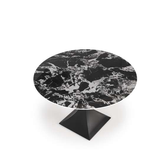Spisebord Manuel Ø120 cm - sort marmor - sort ben