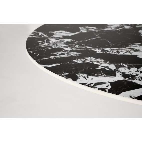 Spisebord Manuel Ø120 cm - sort marmor - sort ben