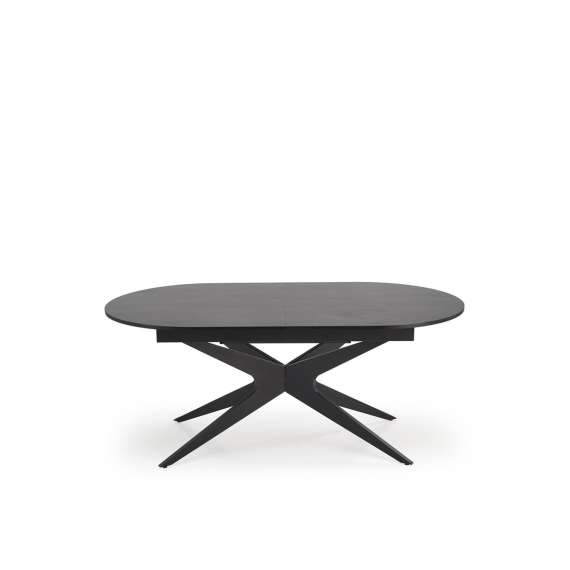 Spisebord Sandro 180-240 cm - svart foliert MDF - metal ben