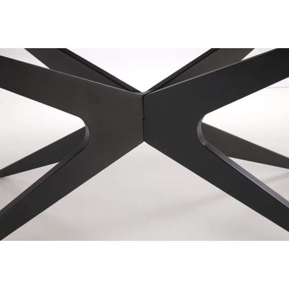 Spisebord Sandro 180-240 cm - svart foliert MDF - metal ben