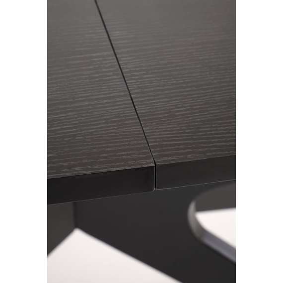 Spisebord Sandro 180-240 cm - svart foliert MDF - metal ben