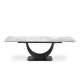 Spisebord Fernando 160-240 cm - beige marmor - sort