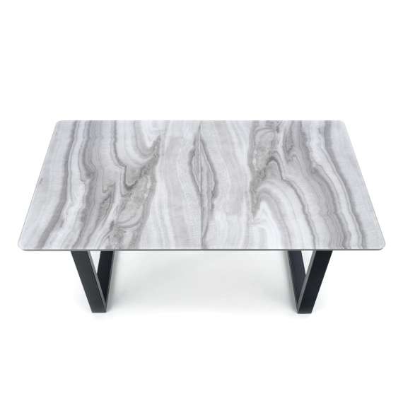 Spisebord Marley 160-200 cm - hvit marmor - grå