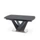Spisebord Patrizio 160-200 cm - mørk grå - sort